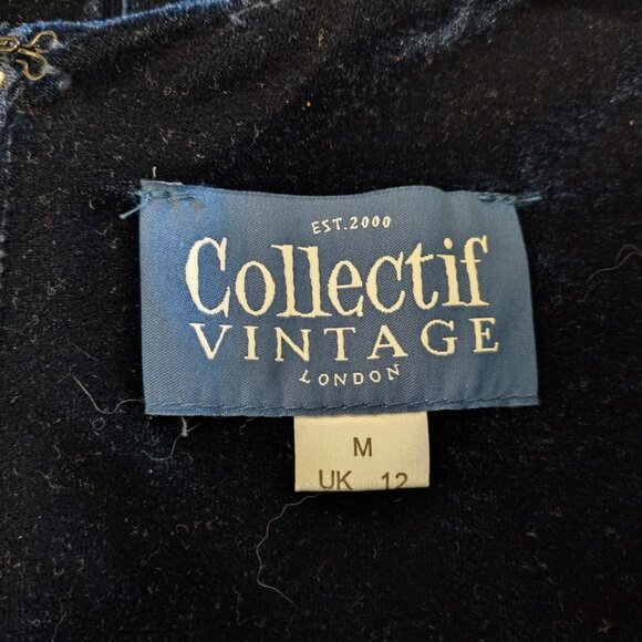 Midwinter Merriment Blue Velvet Pencil Dress - Picture 4 of 5